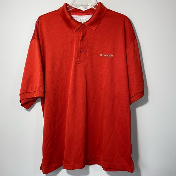 Columbia PFG Short Sleeve Shirt Men's L Vented Back Omni Shade Orange Solid - Picture 1 of 12